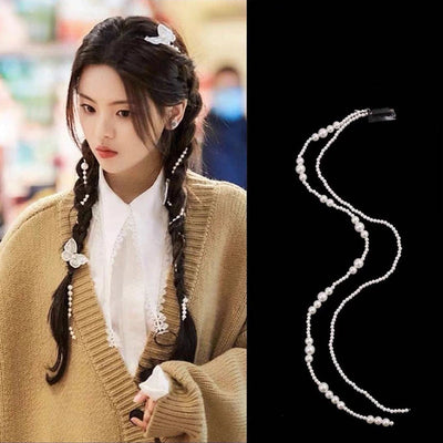 fashion solid color artificial pearl hair clip 1 piece