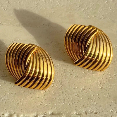 1 Pair Casual Artistic Sector 304 Stainless Steel Ear Studs