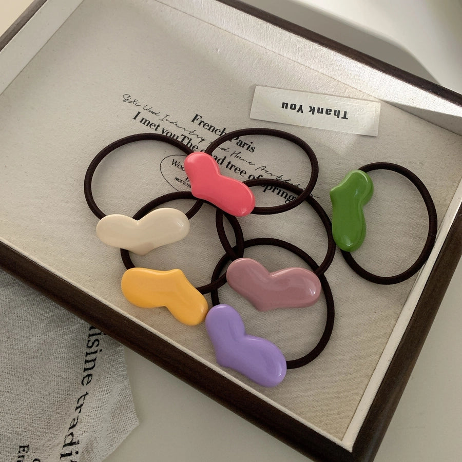 Women's Cute Simple Style Heart Shape Resin Hair Tie