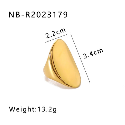 Jewelry Retro Classic Style Geometric 304 Stainless Steel 18K Gold Plated Rings