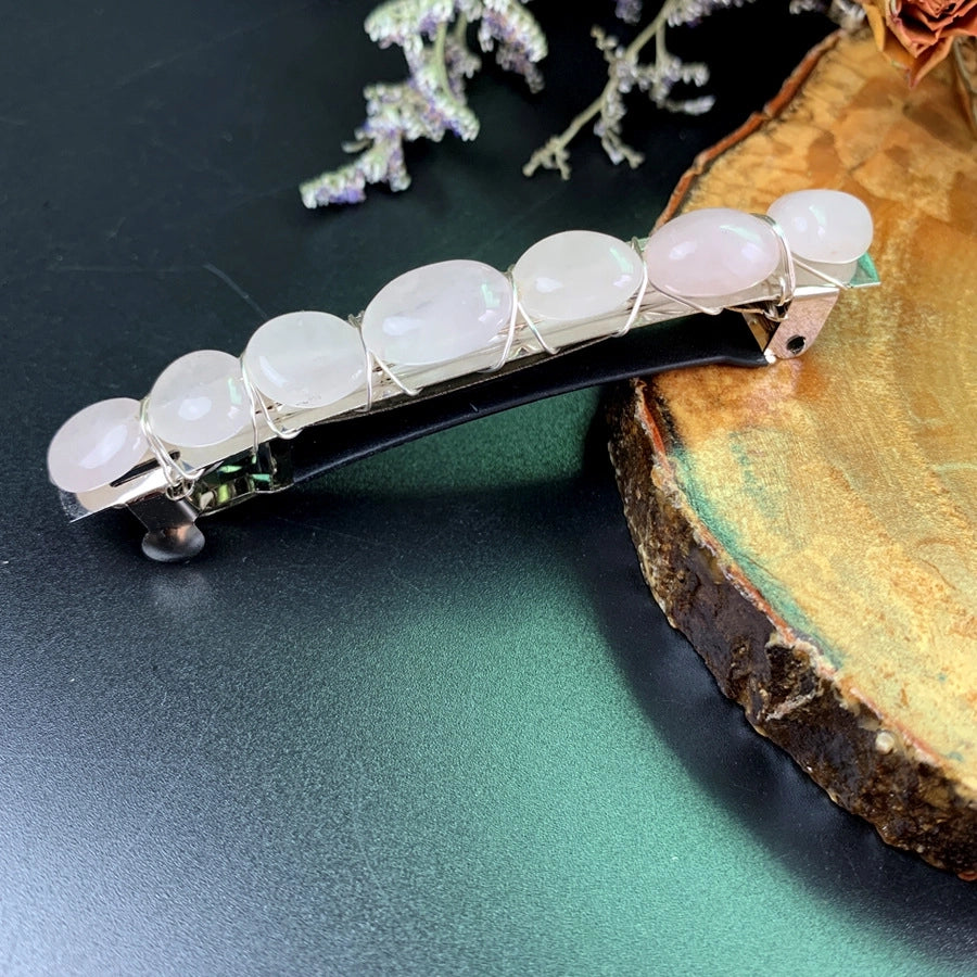 elegant lady geometric crystal plating hair clip