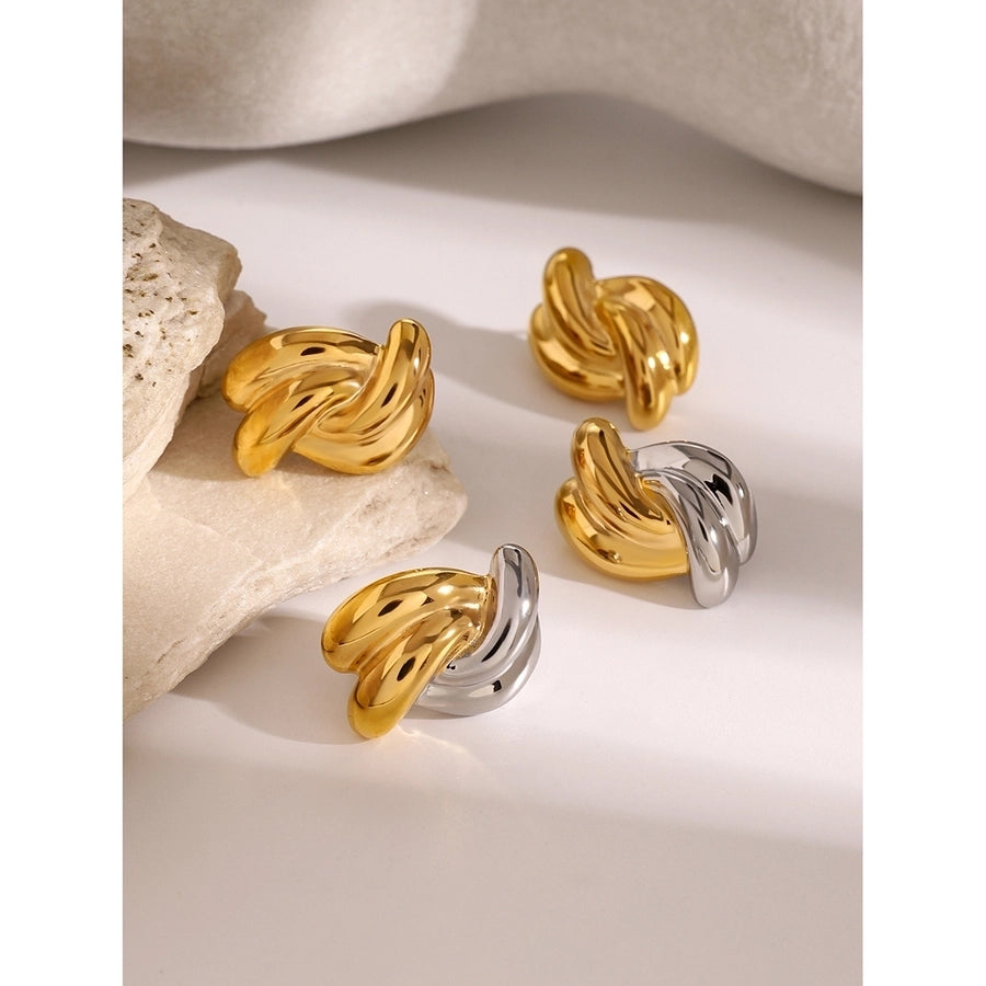 1 Pair Classic Style cross Color Block 304 Stainless Steel Ear Studs