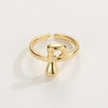 Copper Hollow Out Letter Copper Rings