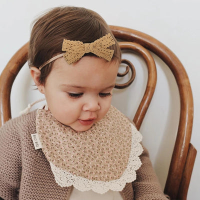 pure color lace bow children hairband