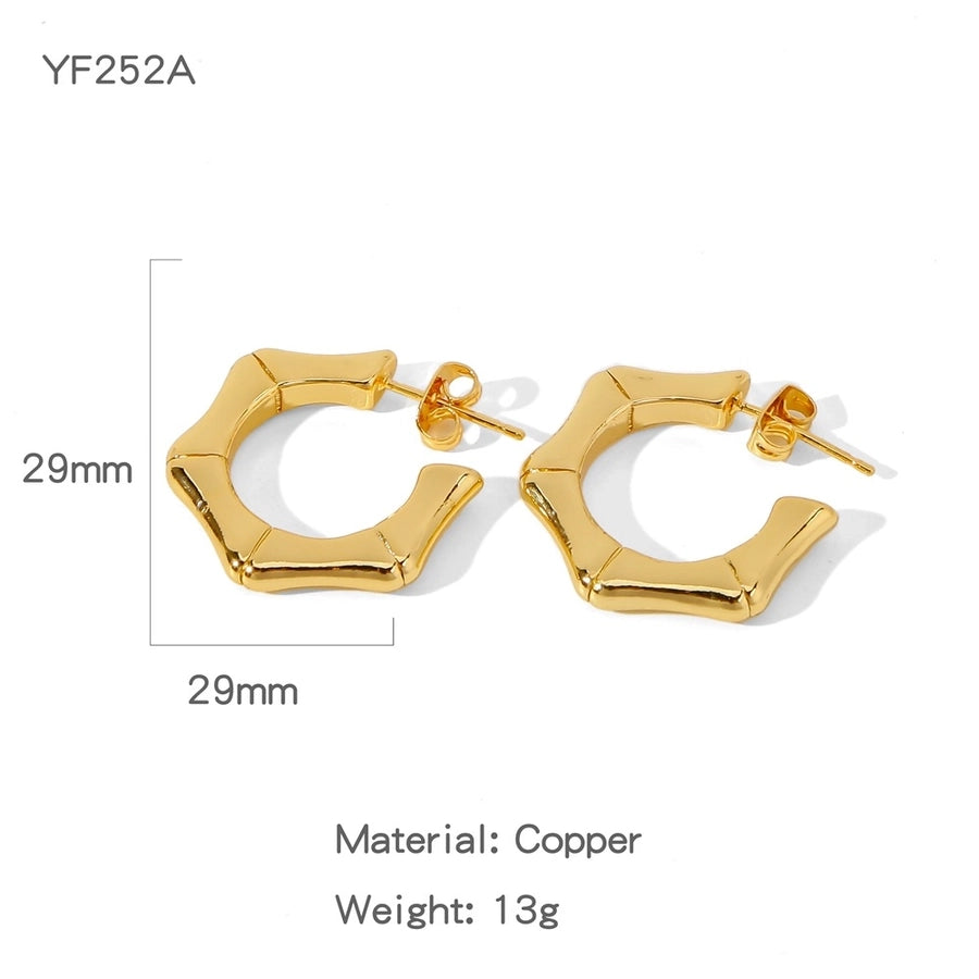 1 Pair Simple Style Solid Color Plating Copper Copper Earrings