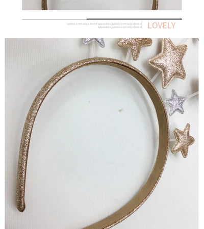 new Christmas creative small fresh five-pointed star children's hairband hair accessories metal around the side headband