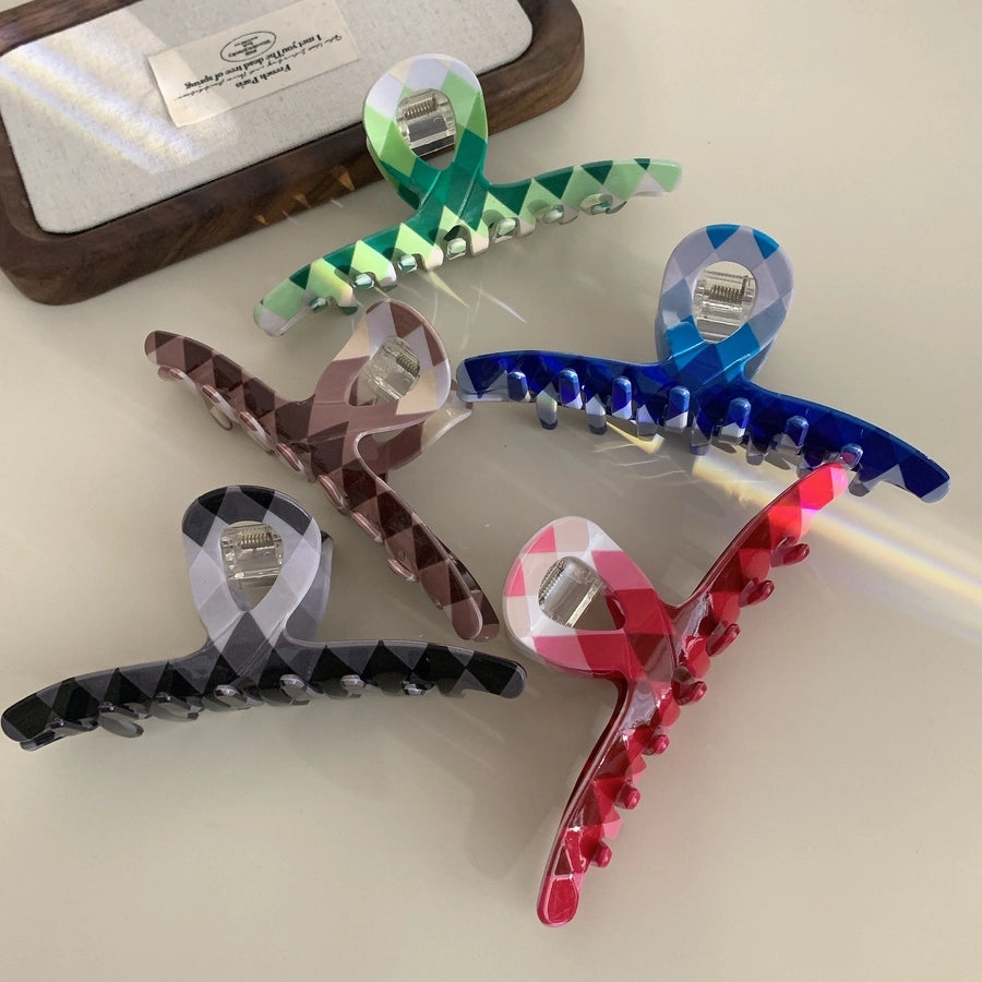 Women's Simple Style Classic Style Argyle Plastic Hair Claws