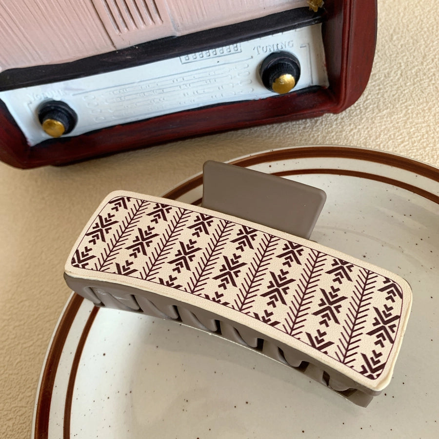 Women's Retro Geometric PS Pu Leather Hair Claws