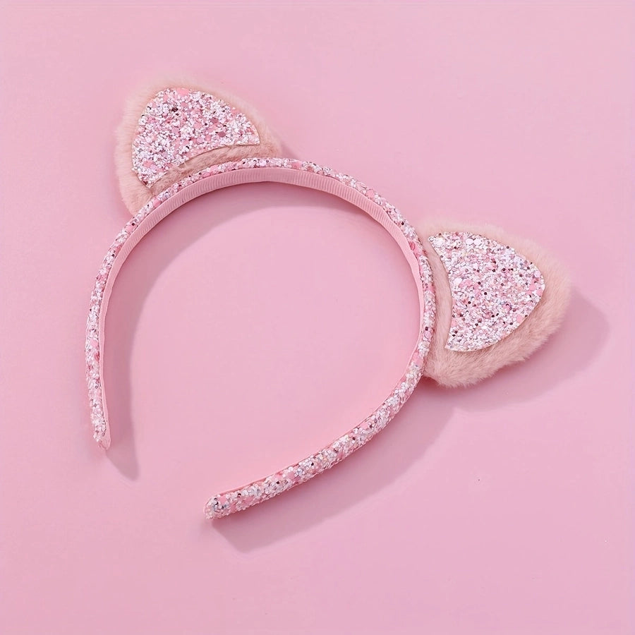 Women's Elegant Princess Shiny Ear Fabric Gauze Luminous Hair Band
