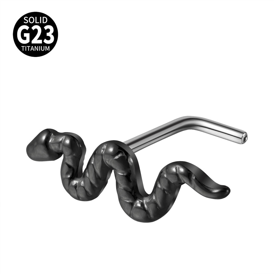 1 Piece Nose Rings & Studs Casual Snake G23 Titanium Alloy 18K Gold Plated Nose Rings & Studs