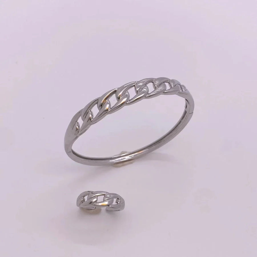 Jewelry Vintage Style Classic Style Geometric Copper Zircon Rings Necklace Jewelry Set