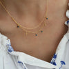 Jewelry Vintage Style Geometric 304 Stainless Steel natural stone 18K Gold Plated Beaded Plating Double Layer Necklaces