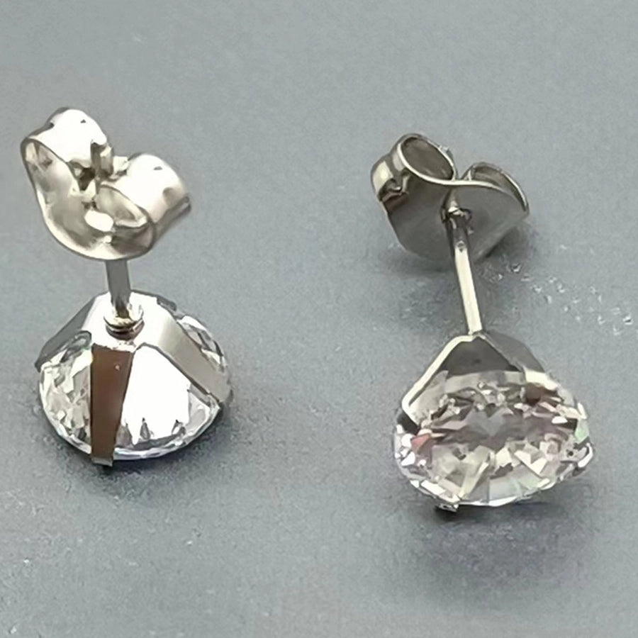 1 Pair Simple Style Round 304 Stainless Steel Ear Studs