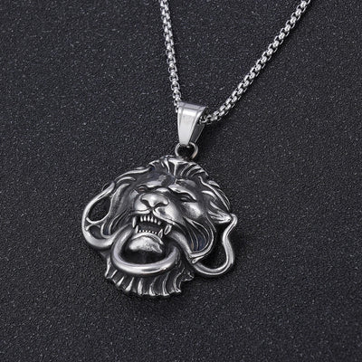 Jewelry Retro Lion 304 Stainless Steel Pendant Necklace