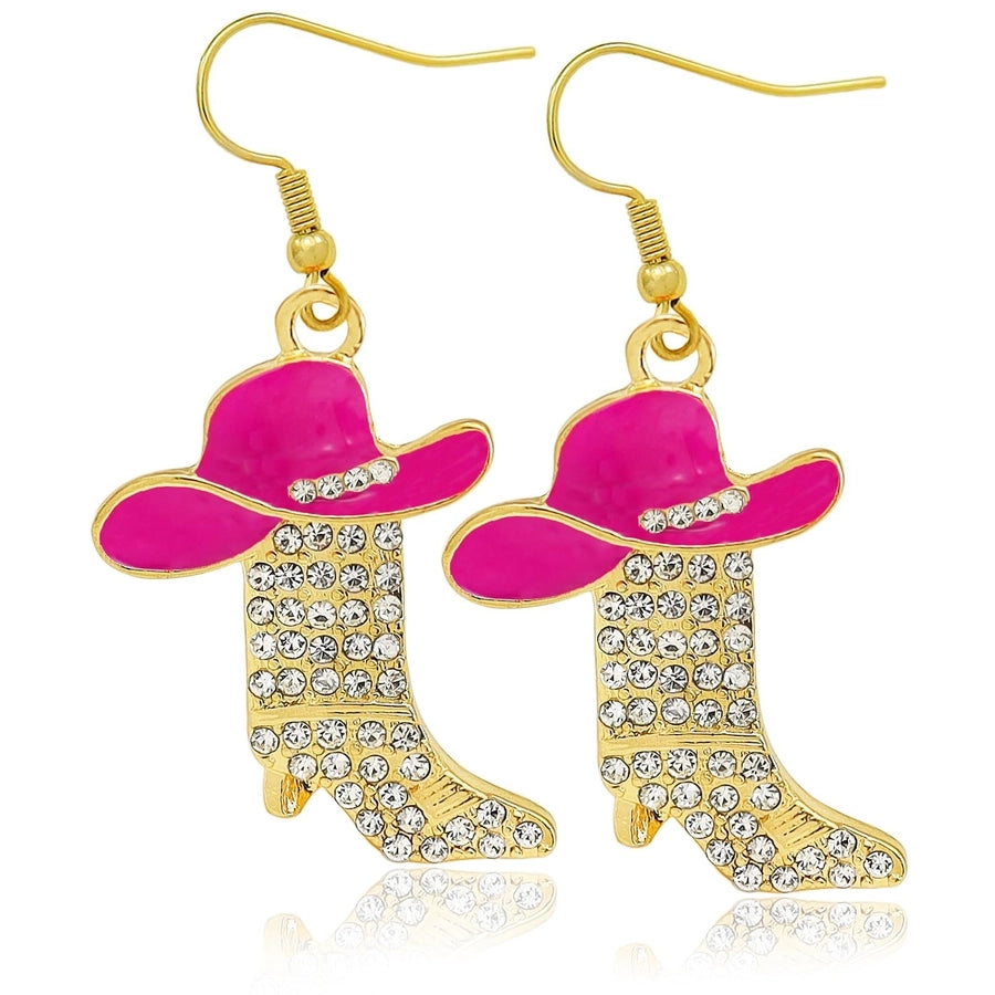 1 Pair Casual Simple Style Streetwear Boots Plating Copper Zircon Drop Earrings