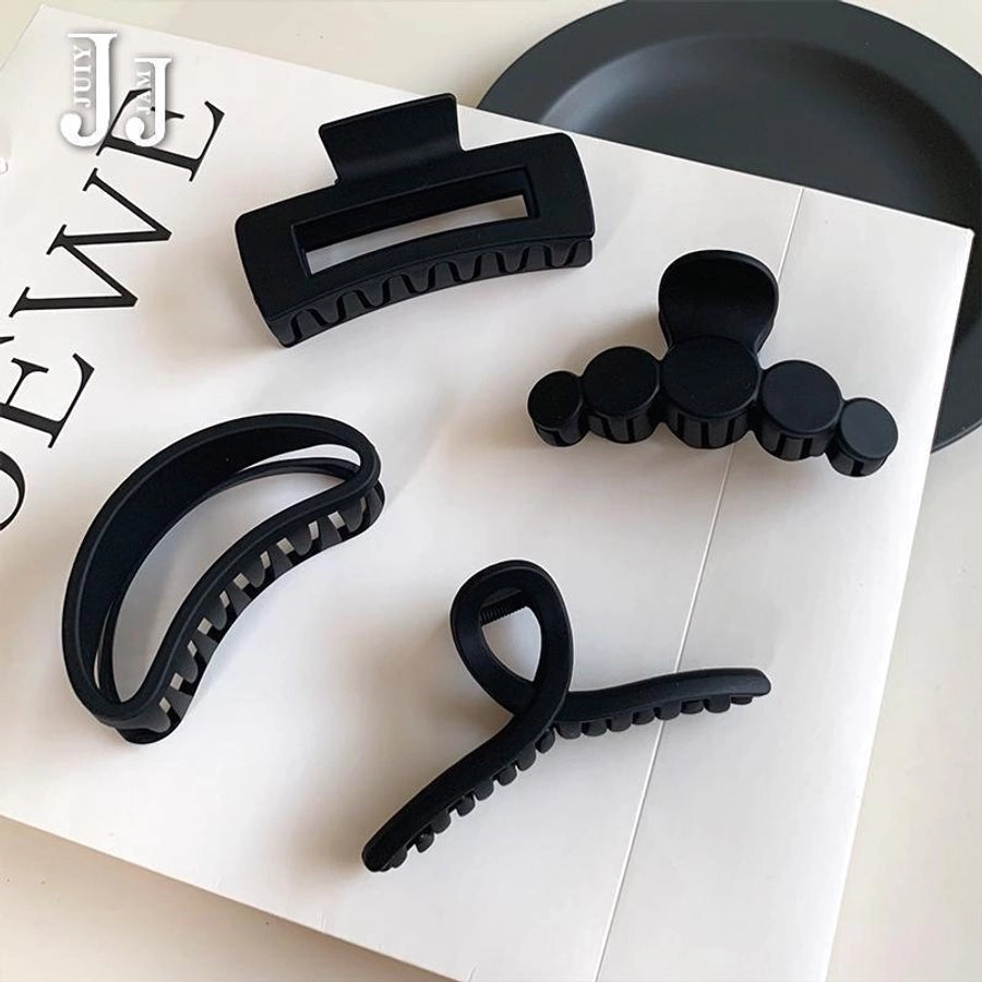 casual solid color plastic plating hair claws 1 piece