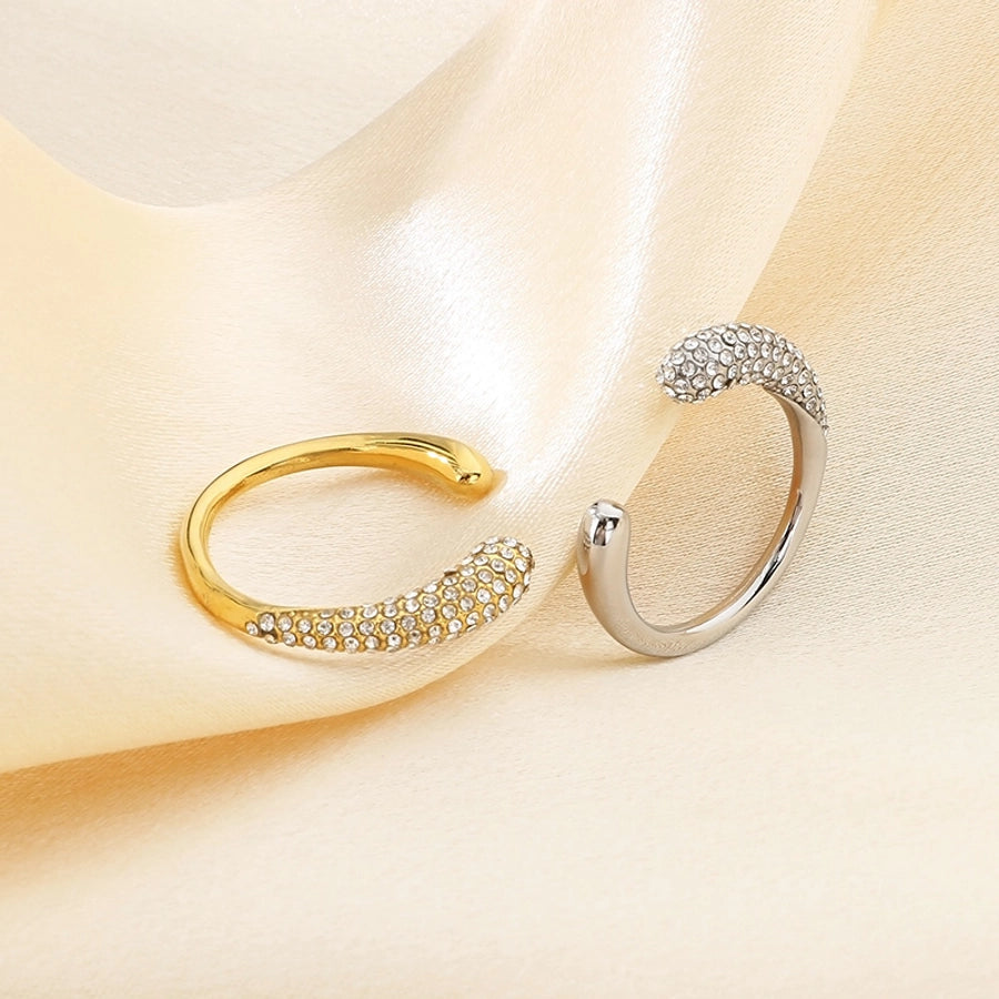 Jewelry Vintage Style C Shape 304 Stainless Steel 18K Gold Plated Open Rings