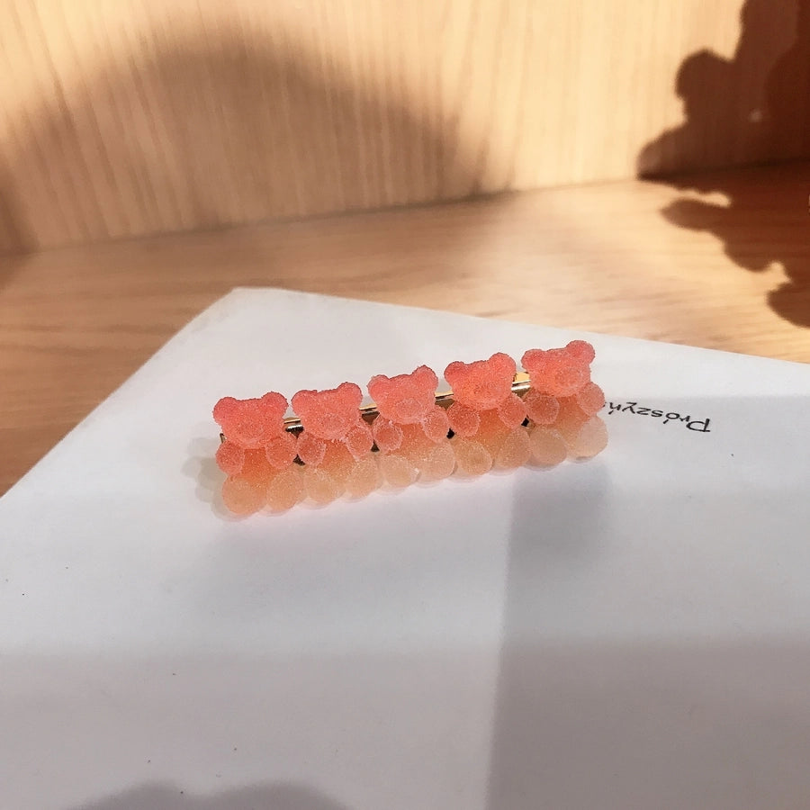sweet bear alloy soft glue hair clip