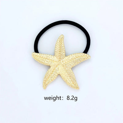 Women's Marine Style Simple Style Starfish Solid Color Shell Alloy Hair Tie