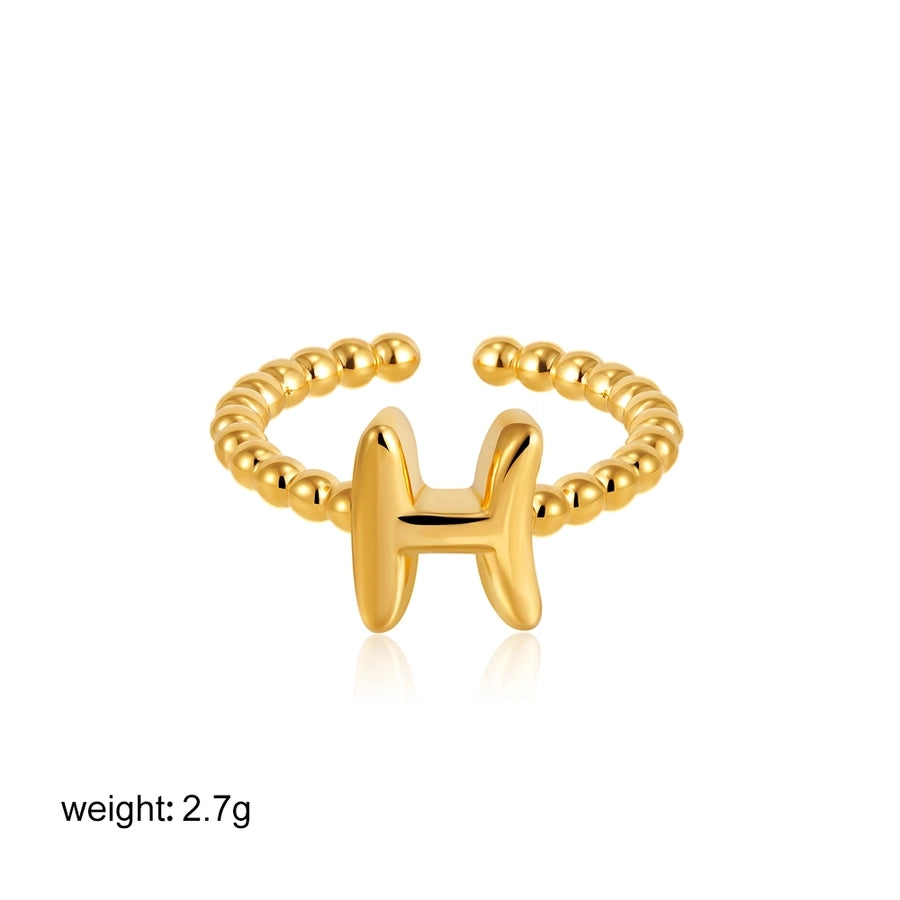 Copper Letter Open Rings