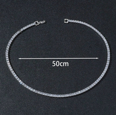 Jewelry Hip-Hop Vintage Style Geometric Copper Zircon Inlay Necklace