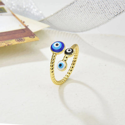 Copper Plating 18K Color Retention Drip round Eye Opening Ring