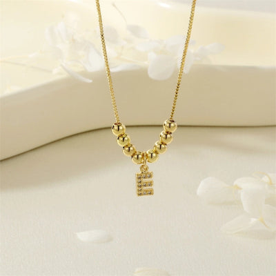 Jewelry Simple Style Letter Copper Zircon Inlay Pendant Necklace