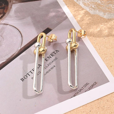 1 Pair/Package Casual Vacation Modern Style Heart Shape Horseshoe Buckle Handmade Polishing Plating Copper 18K Gold Plated Silver Plated Ear Studs