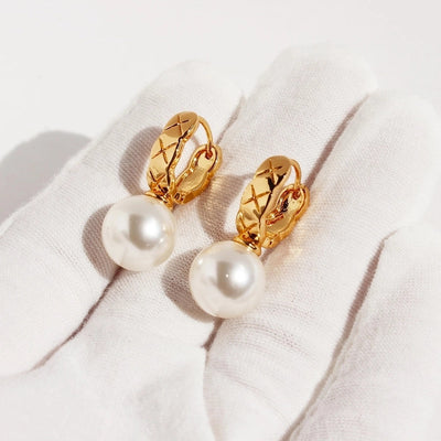 Brass Plating Geometric Pearl Earrings