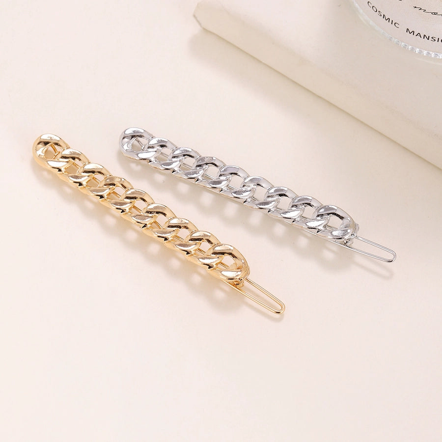 simple style solid color zinc alloy plating hair clip