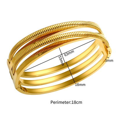 Simple Style Geometric 304 Stainless Steel Bangle In Bulk