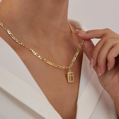 Jewelry French Style Simple Style Cross Copper 14K Gold Plated Pendant Necklace