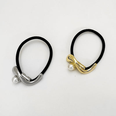 Women's Casual Elegant Simple Style Round Dots Alloy Elastic Band Inlay Pearl Hair Tie