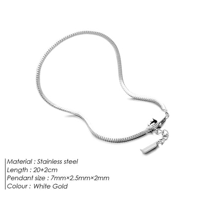 IG Style Cool Style Korean Style Solid Color 304 Stainless Steel 18K Gold Plated White Gold Plated Bracelets In Bulk
