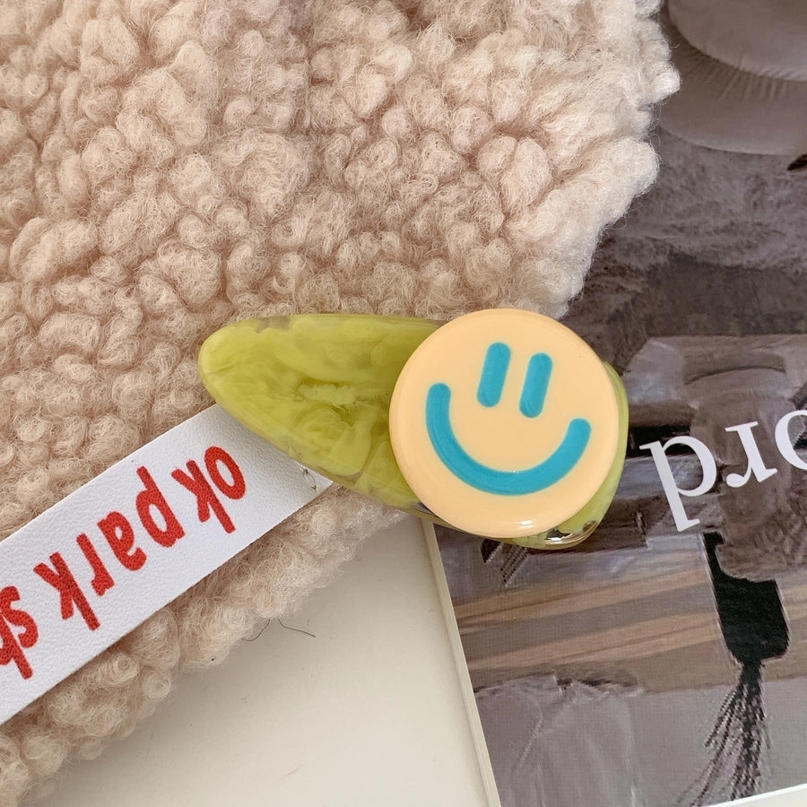 cute simple style Smile face arylic hair clip