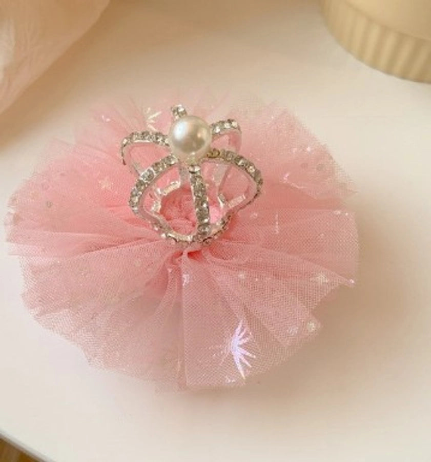 fashion crown gauze epoxy inlay rhinestones hair clip hair band 1 piece