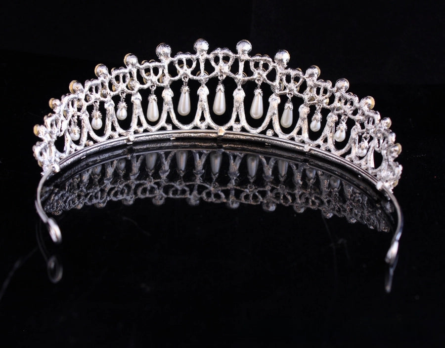 Baroque Queen  Large Crown Pearl Rhinestone Hair Accessories Bride Crown European Style Wedding Princess Crown Headwear