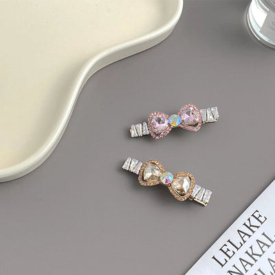 women's elegant bow knot alloy inlay zircon hair clip