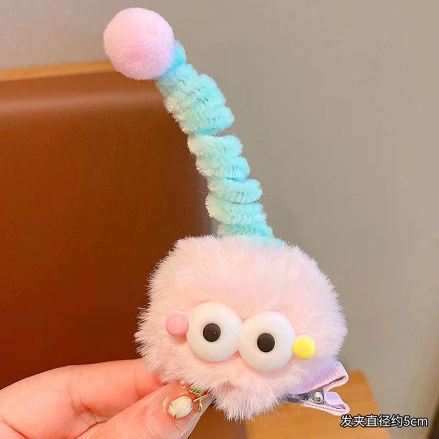 new girl cute three-dimensional cartoon hairpin baby winter funny plush hairpin headdress children's hair accessories
