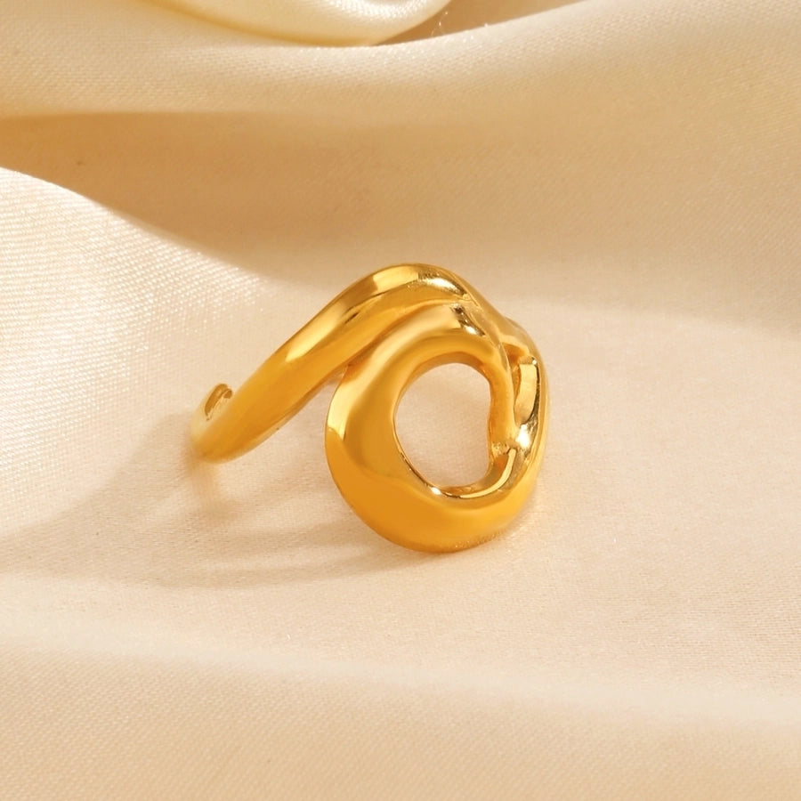 Jewelry Simple Style Irregular 304 Stainless Steel 18K Gold Plated Polishing Open Rings