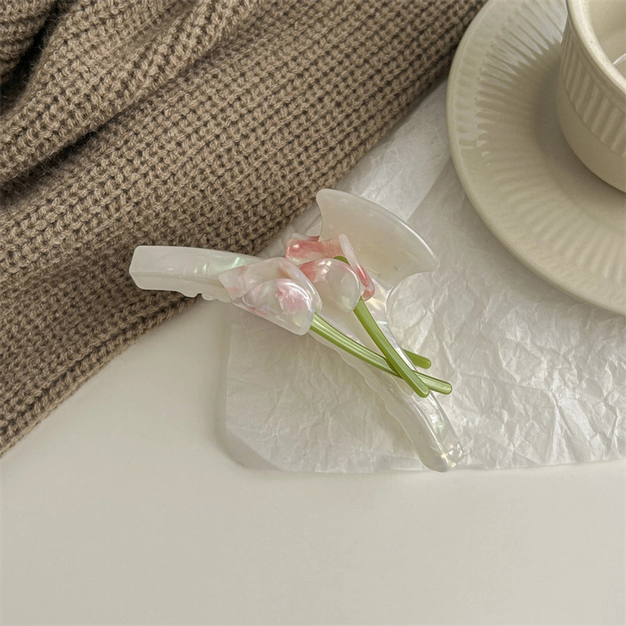 Women's Elegant Simple Style Flower Acetic acid sheets Hair Claws