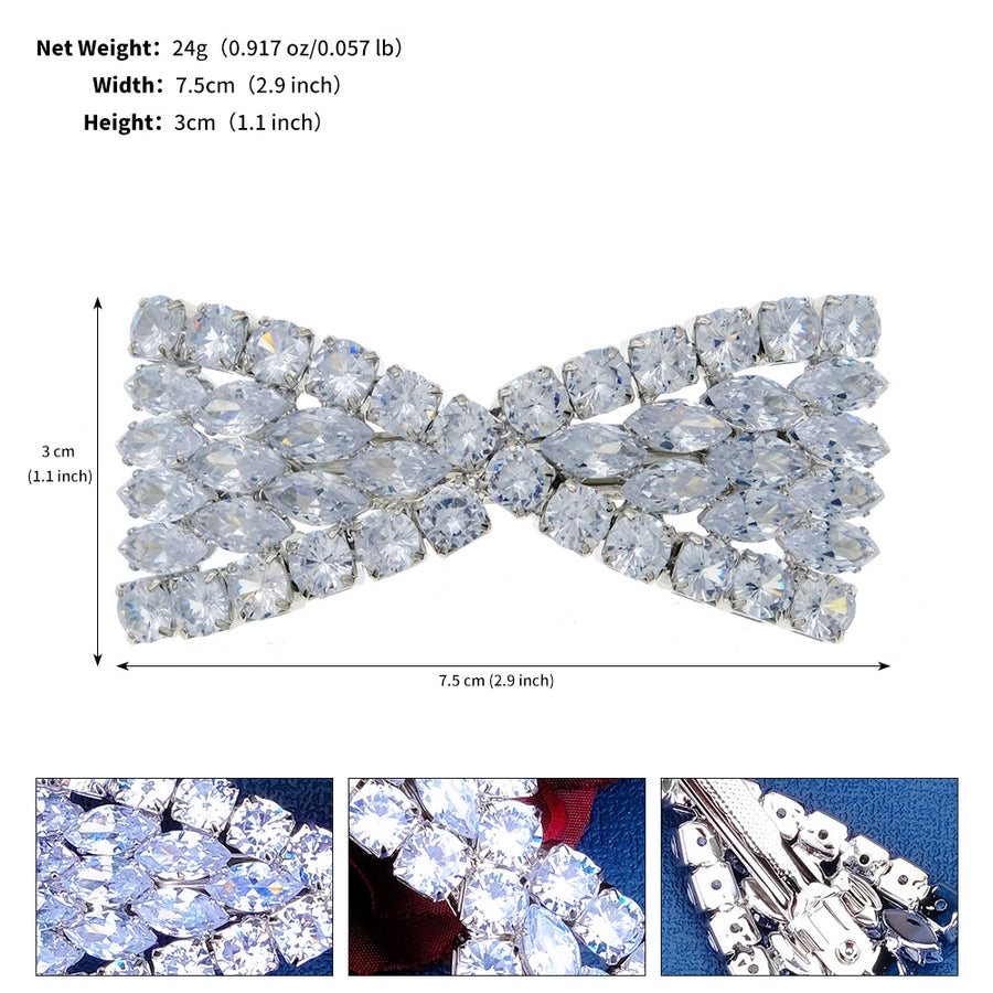 women's elegant sweet solid color alloy plating inlay rhinestones hair clip