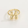 Copper 18K Gold Plated Plating Letter Copper Rings