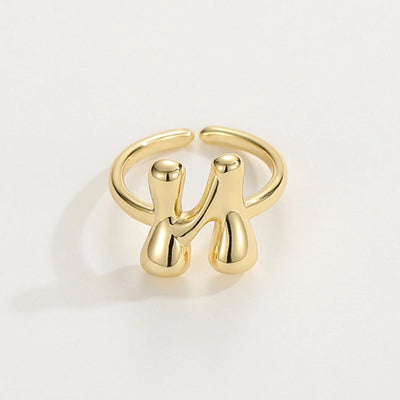 Copper 18K Gold Plated Plating Letter Copper Rings