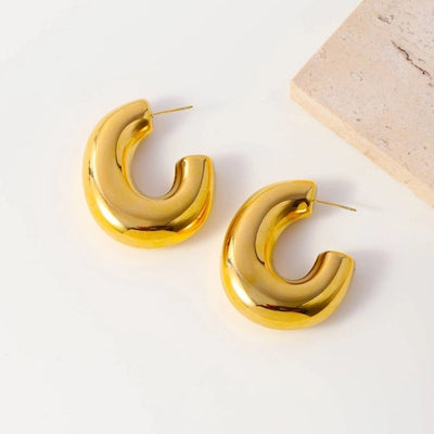 1 Pair Simple Style Geometric 304 Stainless Steel 18K Gold Plated Earrings