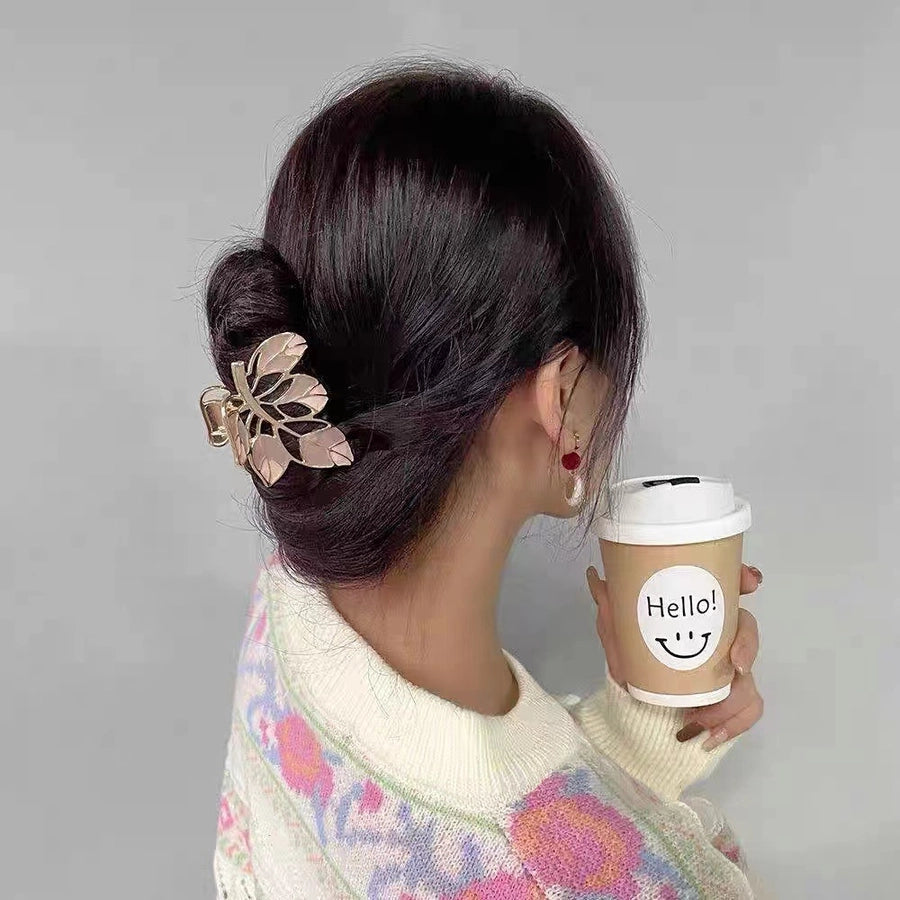 Women's Simple Style Color Block Alloy Printing Hair Claws