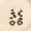 1 Pair Elegant Bohemian Simple Style Heart Shape Tassel Plating 304 Stainless Steel Zircon 14K Gold Plated Drop Earrings