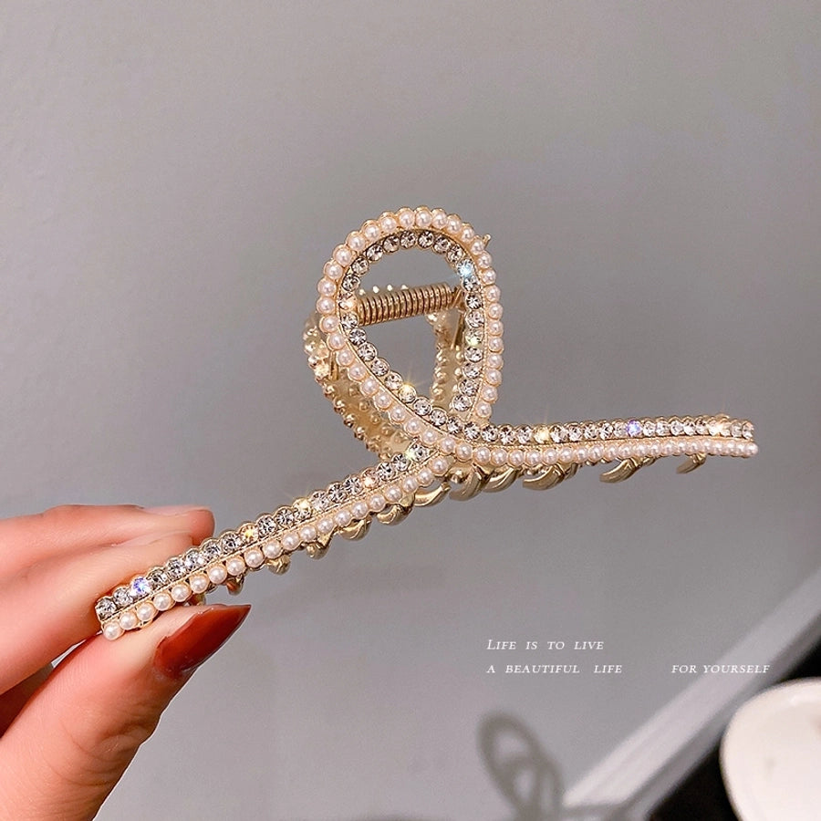 korean fashion pearl diamond-encrusted hair shark clip hairpin simple hair accessories