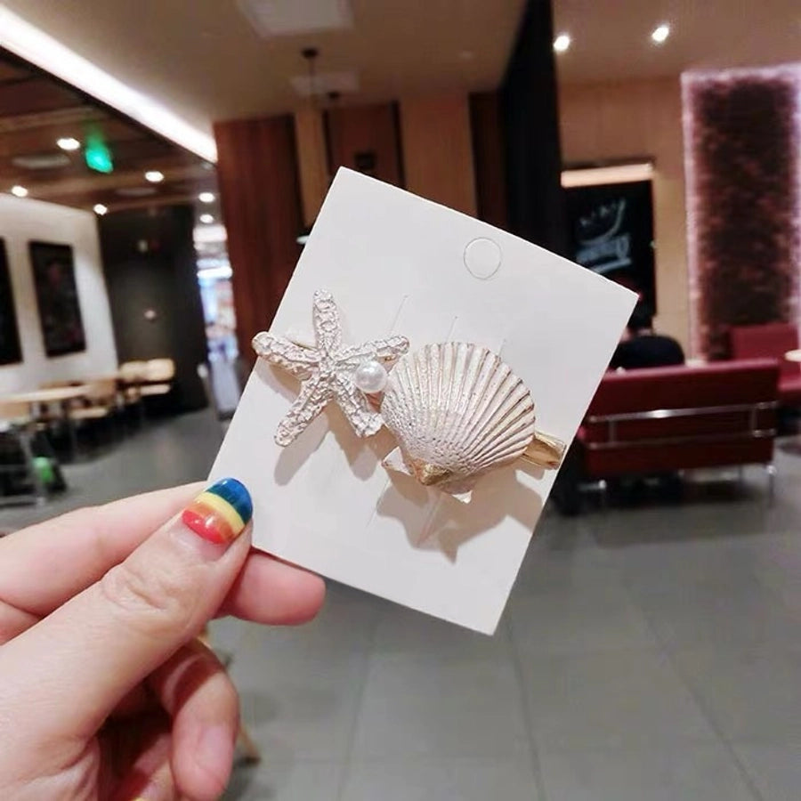 Japanese Style  Internet Celebrity Hair Clip Ocean Style Starfish Shell Duckbill Clip Bangs Clip Side Clip Japanese and Korean Style  Hair Accessories Women