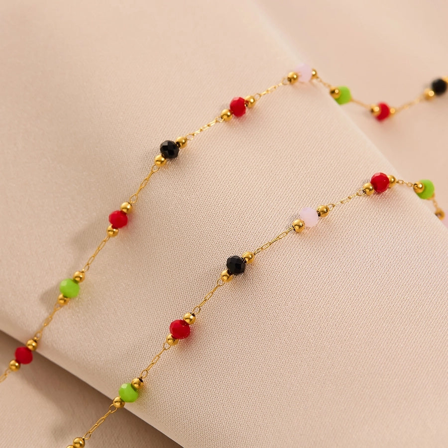 Jewelry Simple Style Geometric Titanium Steel Plating Bracelets Necklace